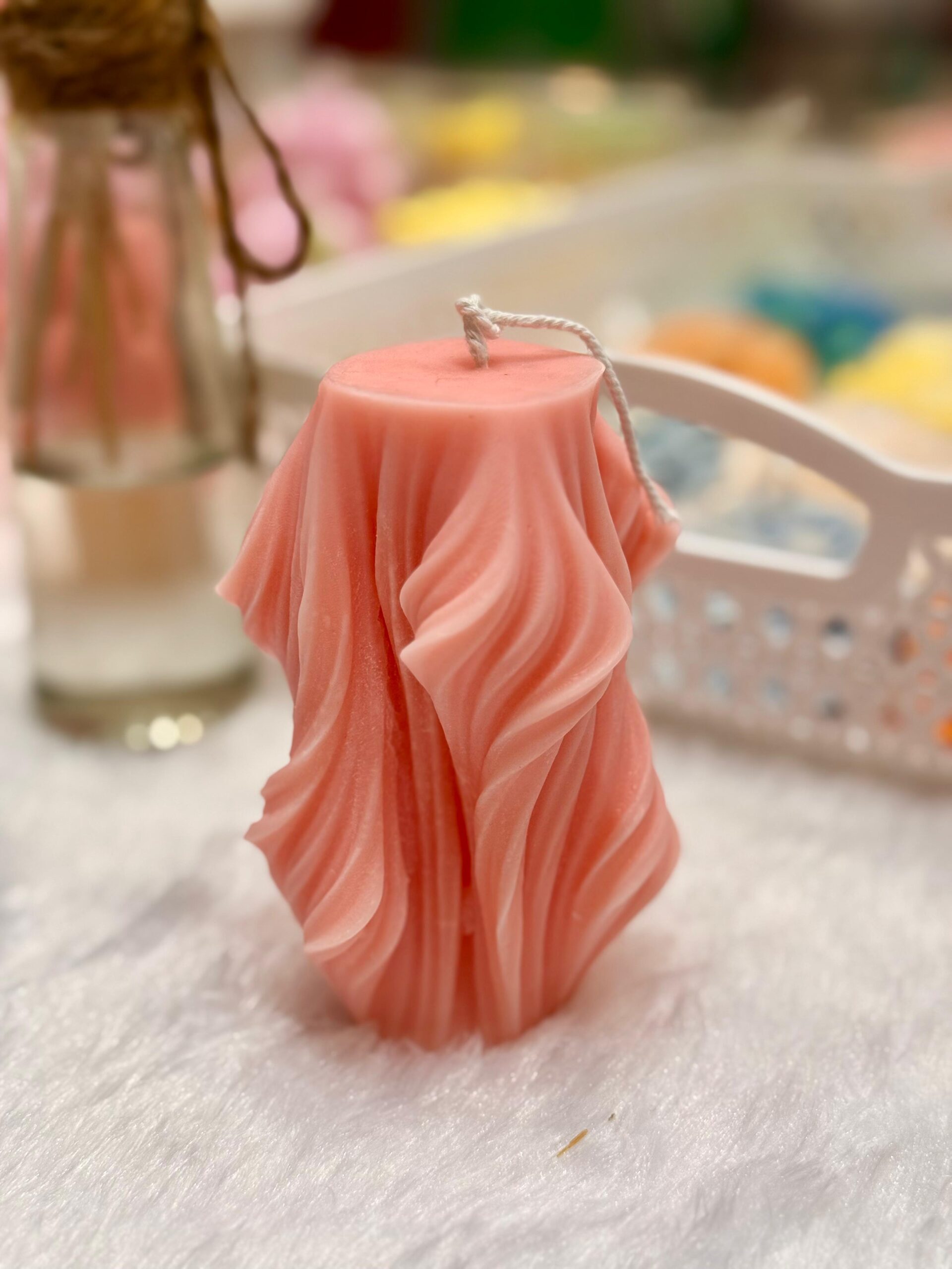 Earth Shells Wave Pillar Candle - Image 2