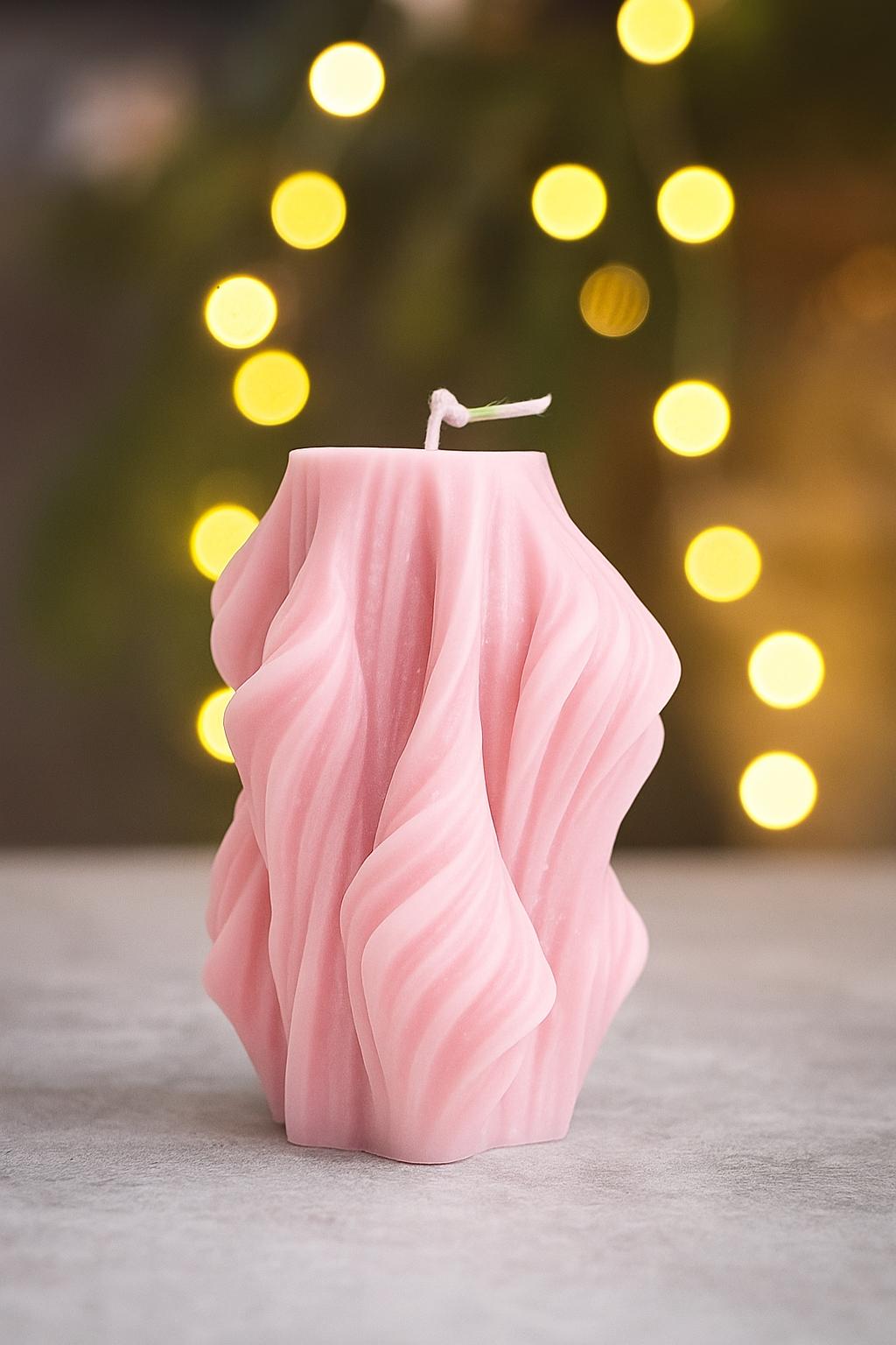Earth Shells Wave Pillar Candle