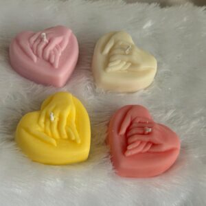 Earth Shells Holding Hands Heart Candle