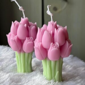 Earth Shells Tulip Bloom Bouquet Candle